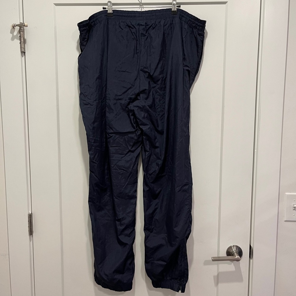 Vintage JCPenney USA Olympic Track Pants Navy Blue Nylon Windbreaker Mens Large